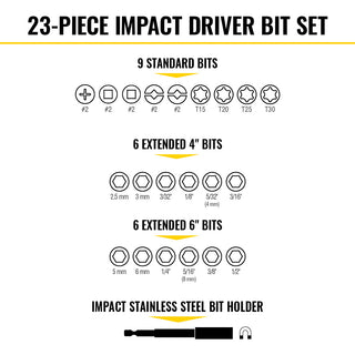 Klein Tools 33804 ProFlex Impact-Rated Interchangeable Ratcheting T-Handle Set, 23 Pc.