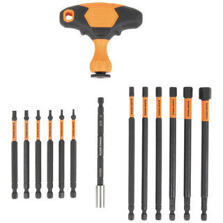 Klein Tools 33804 ProFlex Impact-Rated Interchangeable Ratcheting T-Handle Set, 23 Pc.