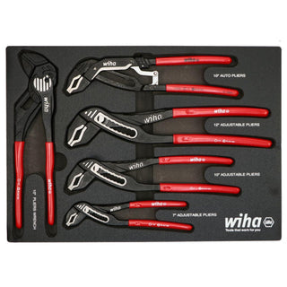 Wiha Tools 34691 5 Piece Classic Grip Adjustable Water Pump Pliers Tray Set