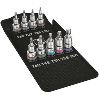 Wera 8767 C TORX® HF 1 Zyklop bit socket set with 1/2" drive, with holding function, 9 pieces