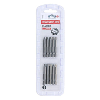 Wiha Tools 74018 Slotted Power Bit, 6.5 mm x 50 mm, 10 Pk.