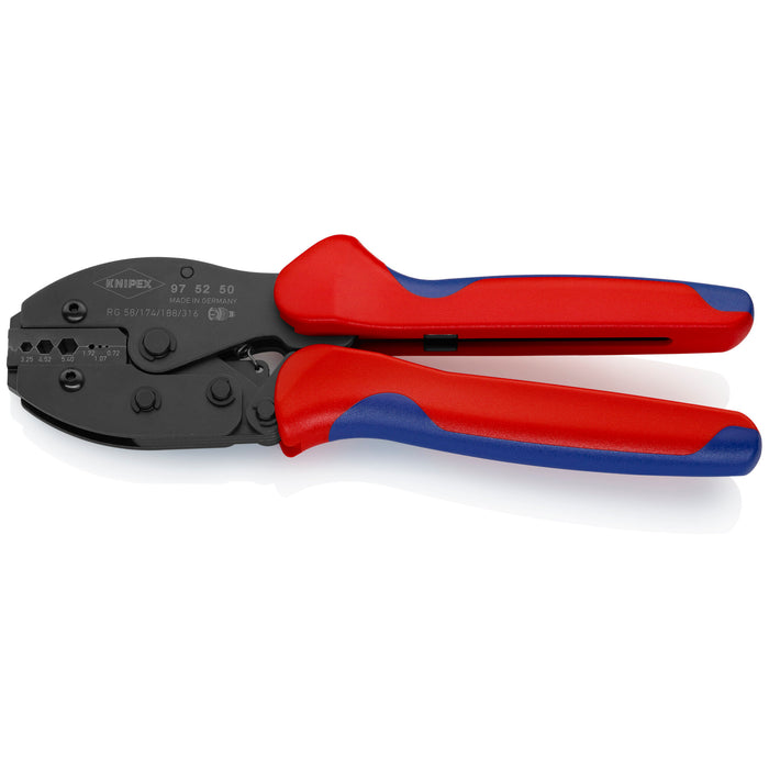 Knipex 97 52 50 8 3/4" Crimping Pliers For COAX, BNC and TNC Connectors For RG58/174/188/316