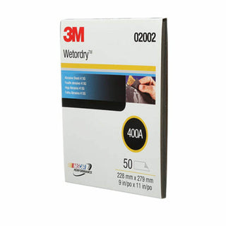 3M Wetordry Abrasive Sheet 413Q, 02002, 400, 9 in x 11 in, 50 sheetsper carton