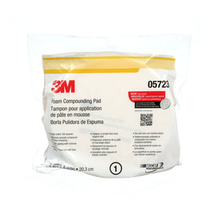 3M Foam Compounding Pad, 05723, Single Sided, Flat Back, 8 in (203.2mm)