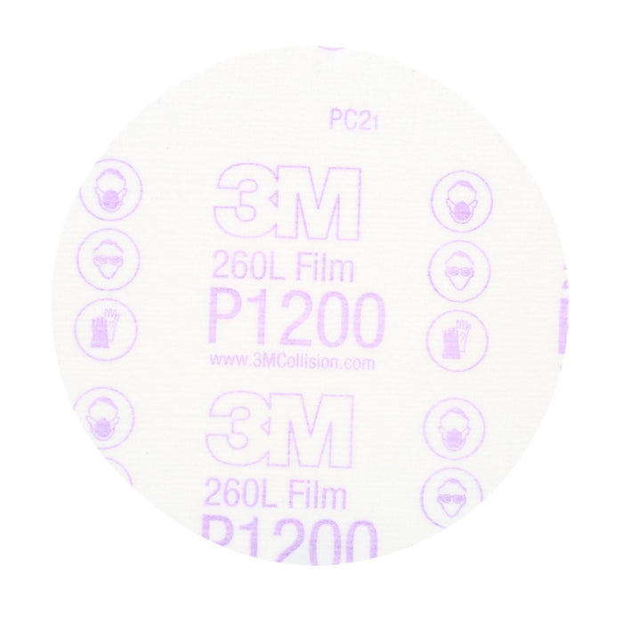 3M Hookit Finishing Film Abrasive Disc 260L, 00952, 5 in, P1200