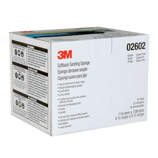 3M Softback Sanding Sponge, 02602, 4 1/2 in x 5 1/2 in (115mm x 140mm),Superfine