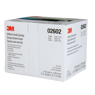 3M Softback Sanding Sponge, 02602, 4 1/2 in x 5 1/2 in (115mm x 140mm),Superfine