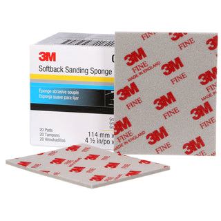 3M Softback Sanding Sponge 02604, 4 1/2 in x 5 1/2 in (115 mm x140 mm), Fine