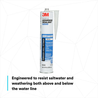 3M Marine Adhesive Sealant 5200, White, 295 mL Cartridge