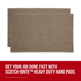 Scotch-Brite Heavy Duty Hand Pad 7440B, HP-HP, A/O Medium, Tan, 6 in x 9 in