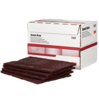 Scotch-Brite Hand Pad 7447, HP-HP, A/O Very Fine, Maroon, 6 in x 9 in