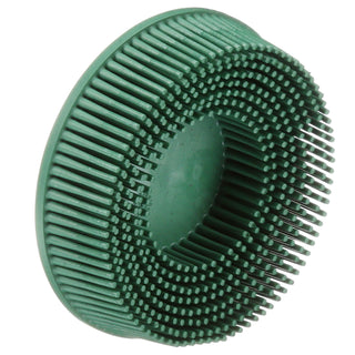 Scotch-Brite Roloc Bristle Disc, RD-ZB, 50, TR, Green, 3 in x 5/8 in,Tapered