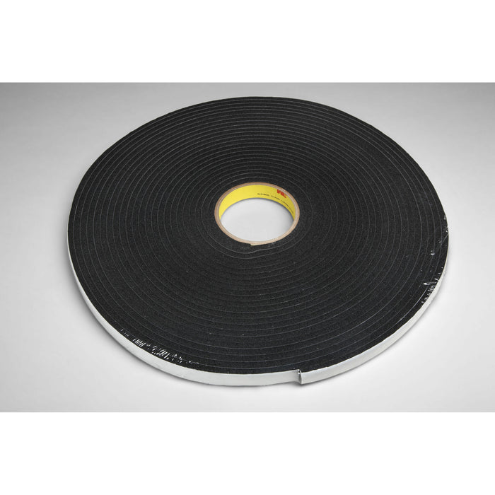 3M Vinyl Foam Tape 4504, Black, 1/2 in x 18 yd, 250 mil, 18 rolls percase