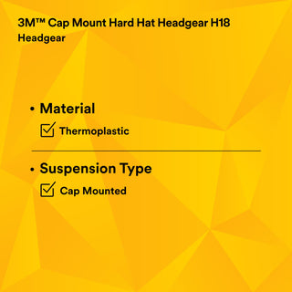 3M Cap Mount Hard Hat Headgear H18, 82502-00000