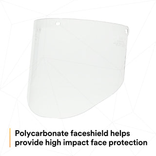 3M Clear Polycarbonate Faceshield WP96, 82701-00000, Molded