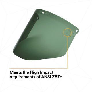 3M Polycarbonate Faceshield WP96C, Dark Green, 82702-00000, Molded