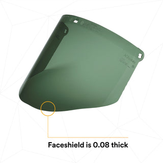 3M Polycarbonate Faceshield WP96C, Dark Green, 82702-00000, Molded