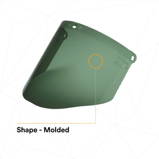 3M Polycarbonate Faceshield WP96C, Dark Green, 82702-00000, Molded