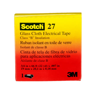 3M Glass Cloth Electrical Tape 27, 3/4 in x 66 ft