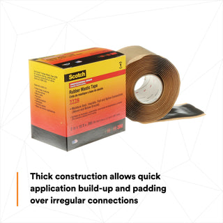 Scotch® Rubber Mastic Tape 2228, 2 in x 10 ft, Black