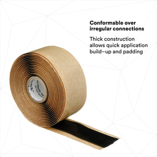 Scotch® Rubber Mastic Tape 2228, 1 in x 10 ft, Black, 1 roll/carton