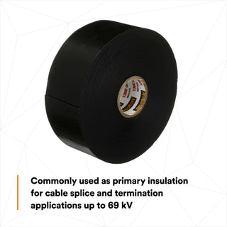 Scotch® Linerless Rubber Splicing Tape 130C, 1-1/2 in x 30 ft, Black