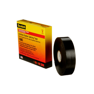 Scotch® Linerless Rubber Splicing Tape 130C, 1 in x 30 ft, Black, 1roll/carton