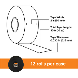 Scotch® Linerless Rubber Splicing Tape 130C, 2 in x 30 ft, Black