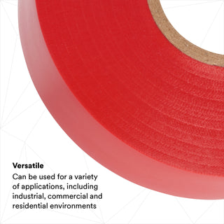 Scotch® Vinyl Color Coding Electrical Tape 35, 3/4 in x 66 ft, Red