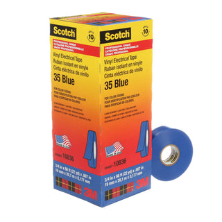 Scotch® Vinyl Color Coding Electrical Tape 35, 3/4 in x 66 ft, Blue