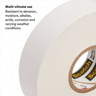 Scotch® Vinyl Color Coding Electrical Tape 35, 3/4 in x 66 ft, White