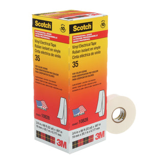 Scotch® Vinyl Color Coding Electrical Tape 35, 3/4 in x 66 ft, White