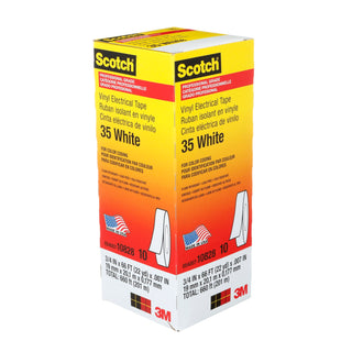 Scotch® Vinyl Color Coding Electrical Tape 35, 3/4 in x 66 ft, White