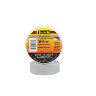 Scotch® Vinyl Color Coding Electrical Tape 35, 3/4 in x 66 ft, Gray