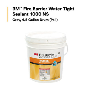 3M Fire Barrier Water Tight Sealant 1000 NS, Gray, 4.5 Gallon (Pail)