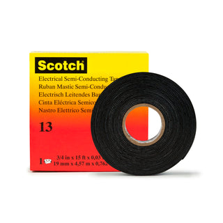 Scotch® Electrical Semi-Conducting Tape 13, 3/4 in x 15 ft, Printed,Black