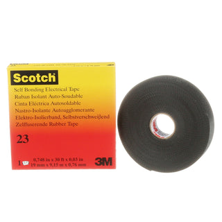 Scotch® Rubber Splicing Tape 23, 3/4 in x 30 ft, Black, 1 roll/carton