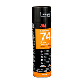 3M Foam Fast Spray Adhesive 74, Orange, 24 fl oz Can (Net Wt 16.9 oz)