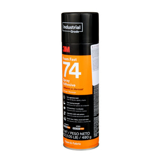 3M Foam Fast Spray Adhesive 74, Orange, 24 fl oz Can (Net Wt 16.9 oz)