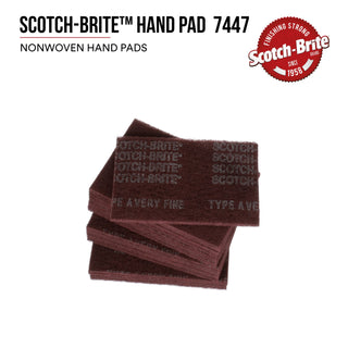 Scotch-Brite Hand Pad 7447B, HP-HP, A/O Very Fine, Maroon, 6 in x 9 in