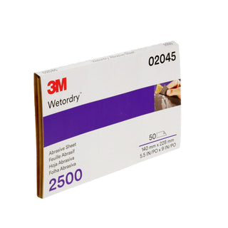 3M Wetordry Abrasive Sheet 401Q, 02045, 2500, 5 1/2 x 9 in, 50 sheets
per carton