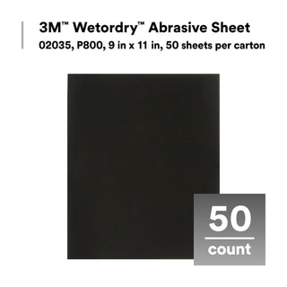 3M Wetordry Abrasive Sheet 213Q, 02035, P800, 9 in x 11 in, 50 sheets
per carton