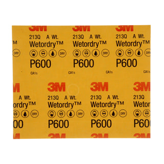 3M Wetordry Abrasive Sheet 213Q, 02036, P600, 9 in x 11 in, 50 sheetsper carton