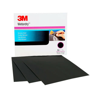 3M Wetordry Abrasive Sheet 213Q, 02038, P400, 9 in x 11 in, 50 sheetsper carton