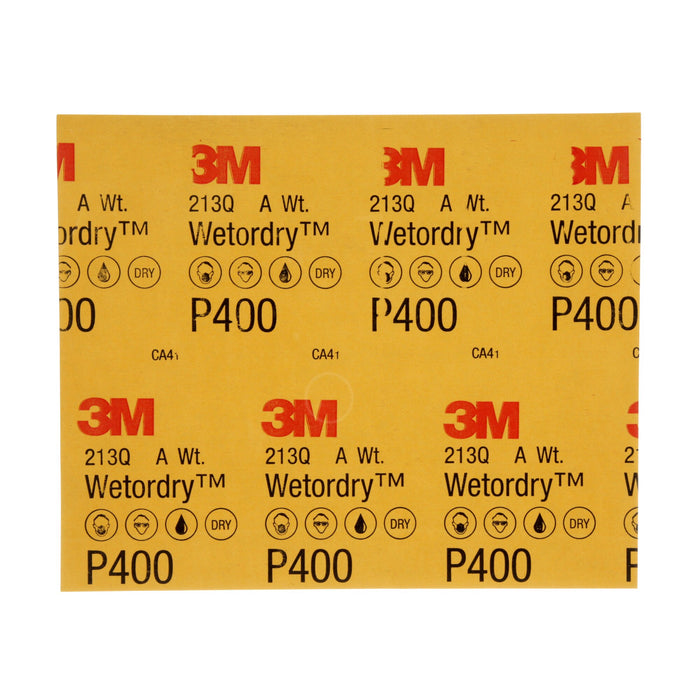 3M Wetordry Abrasive Sheet 213Q, 02038, P400, 9 in x 11 in, 50 sheetsper carton