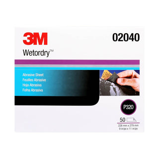 3M Wetordry Abrasive Sheet 213Q, 02040, P320, 9 in x 11 in, 50 sheets
per carton