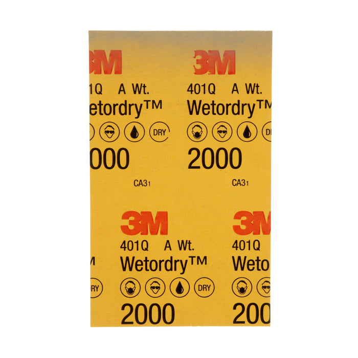 3M Wetordry Abrasive Sheet 401Q, 02044, 2000, 5 1/2 in x 9 in