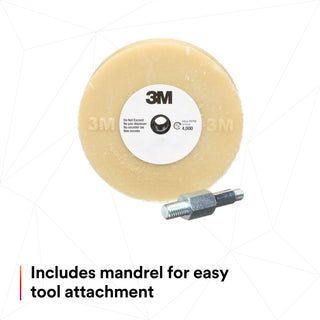 3M Stripe Off Wheel, 07498, 4 in x 5/8 in, with Mandrel