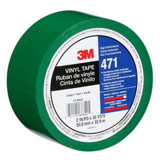 3M Vinyl Tape 471, Green, 2 in x 36 yd, 5.2 mil