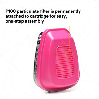 3M Organic Vapor Cartridge/Filter 60921, P100 60 EA/Case